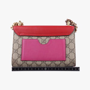 Pre-owned Gucci Padlock beige×red×pink PVC coated canvas×Leather 409487 shoulderbag | stylenewstar