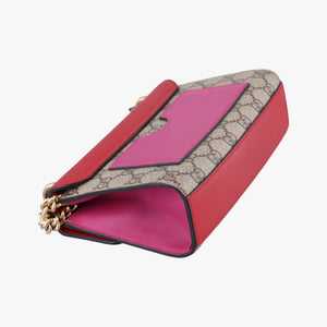 Pre-owned Gucci Padlock beige×red×pink PVC coated canvas×Leather 409487 shoulderbag | stylenewstar