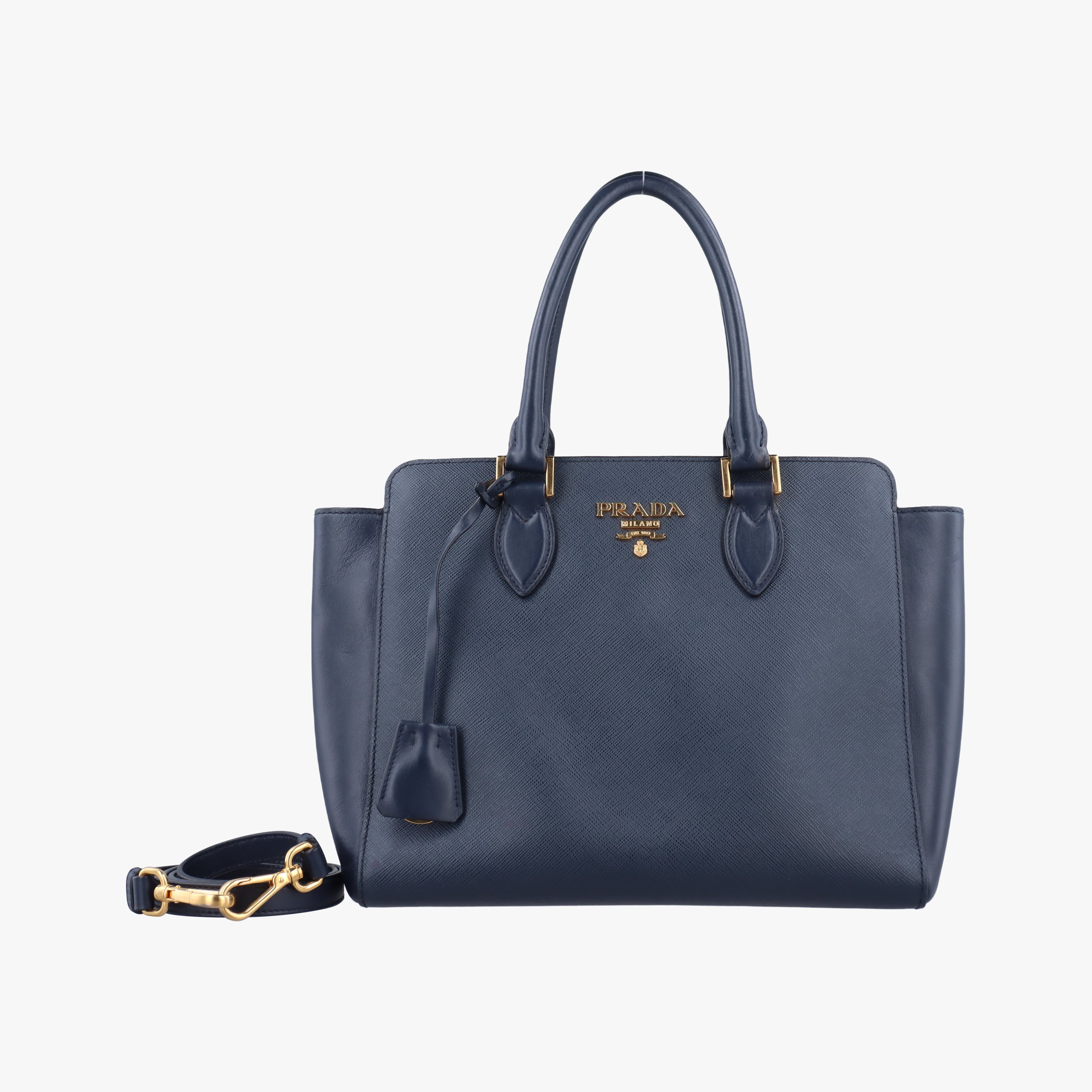 Secondhand Prada Monochrome Navy SAFFIANO Leather 1BA113 shoulderbag | stylenewstar