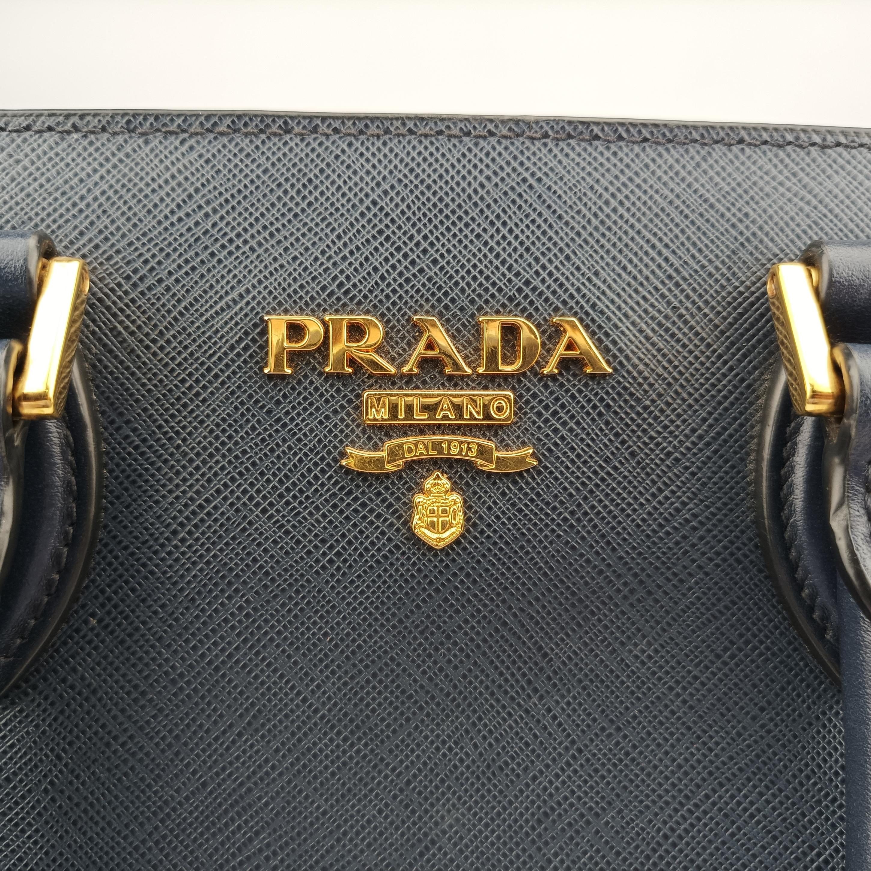 Secondhand Prada Monochrome Navy SAFFIANO Leather 1BA113 shoulderbag | stylenewstar
