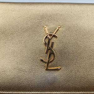 Pre-owned Yves Saint Laurent KATE Golden Leather 377829 shoulderbag | stylenewstar