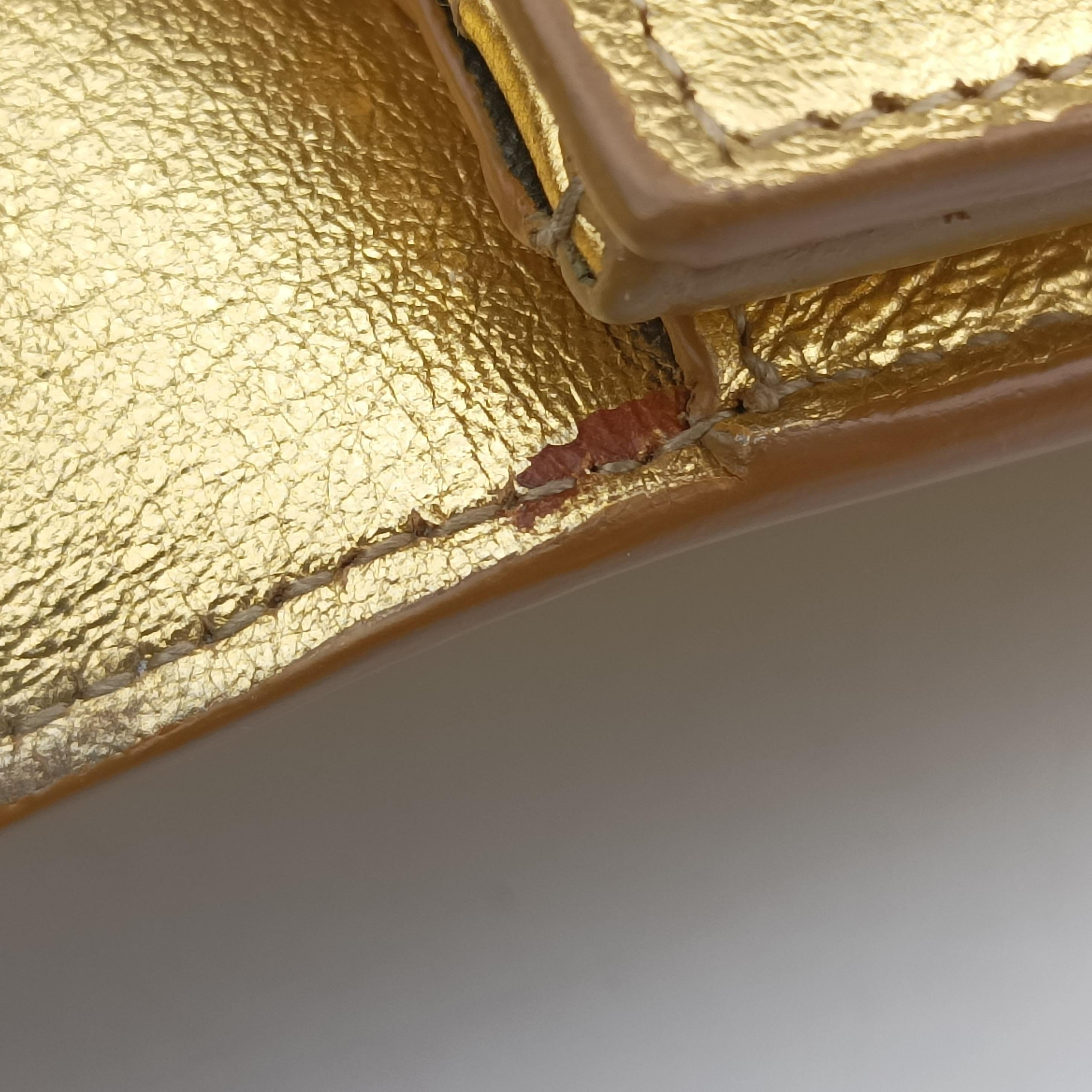 Pre-owned Yves Saint Laurent KATE Golden Leather 377829 shoulderbag | stylenewstar