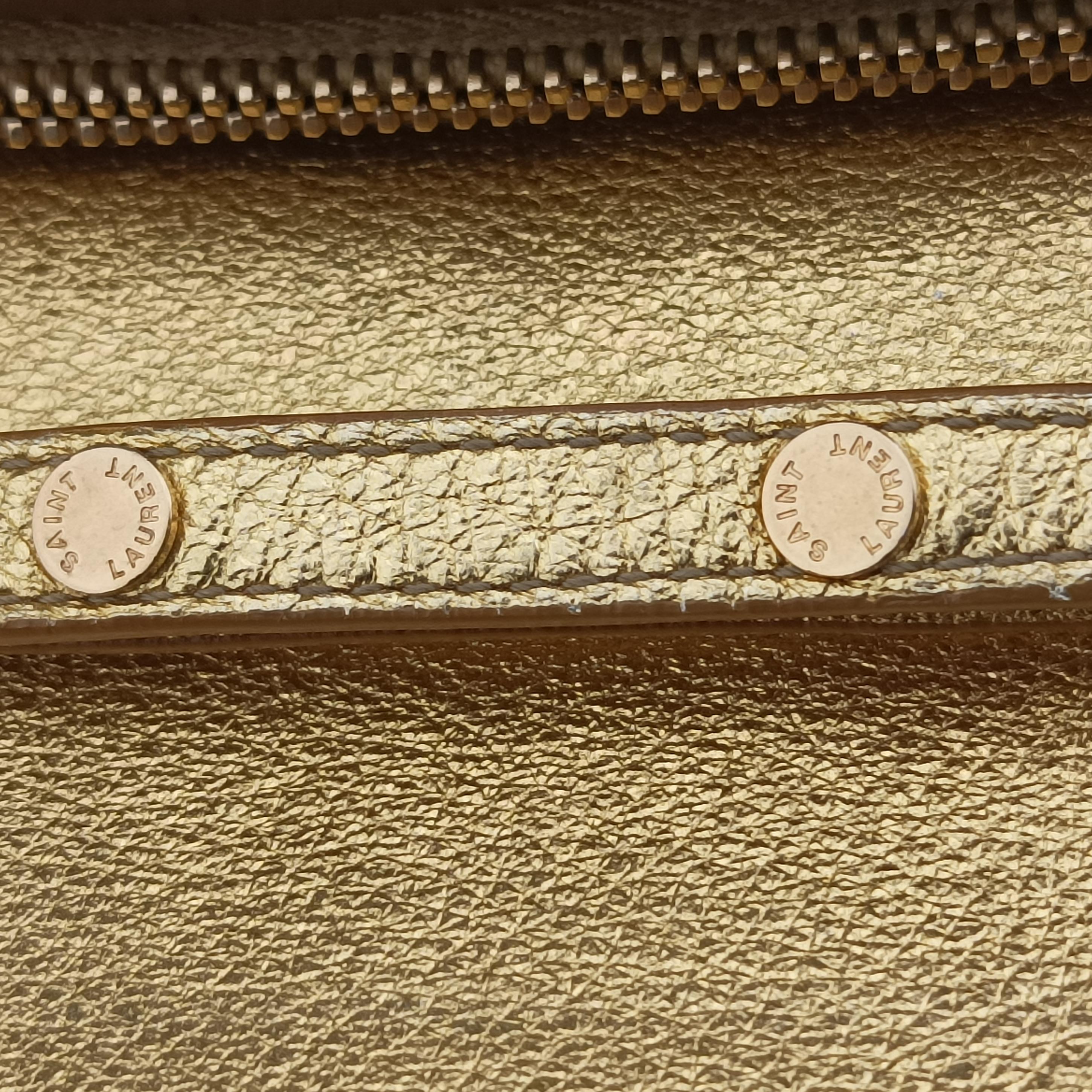 Pre-owned Yves Saint Laurent KATE Golden Leather 377829 shoulderbag | stylenewstar