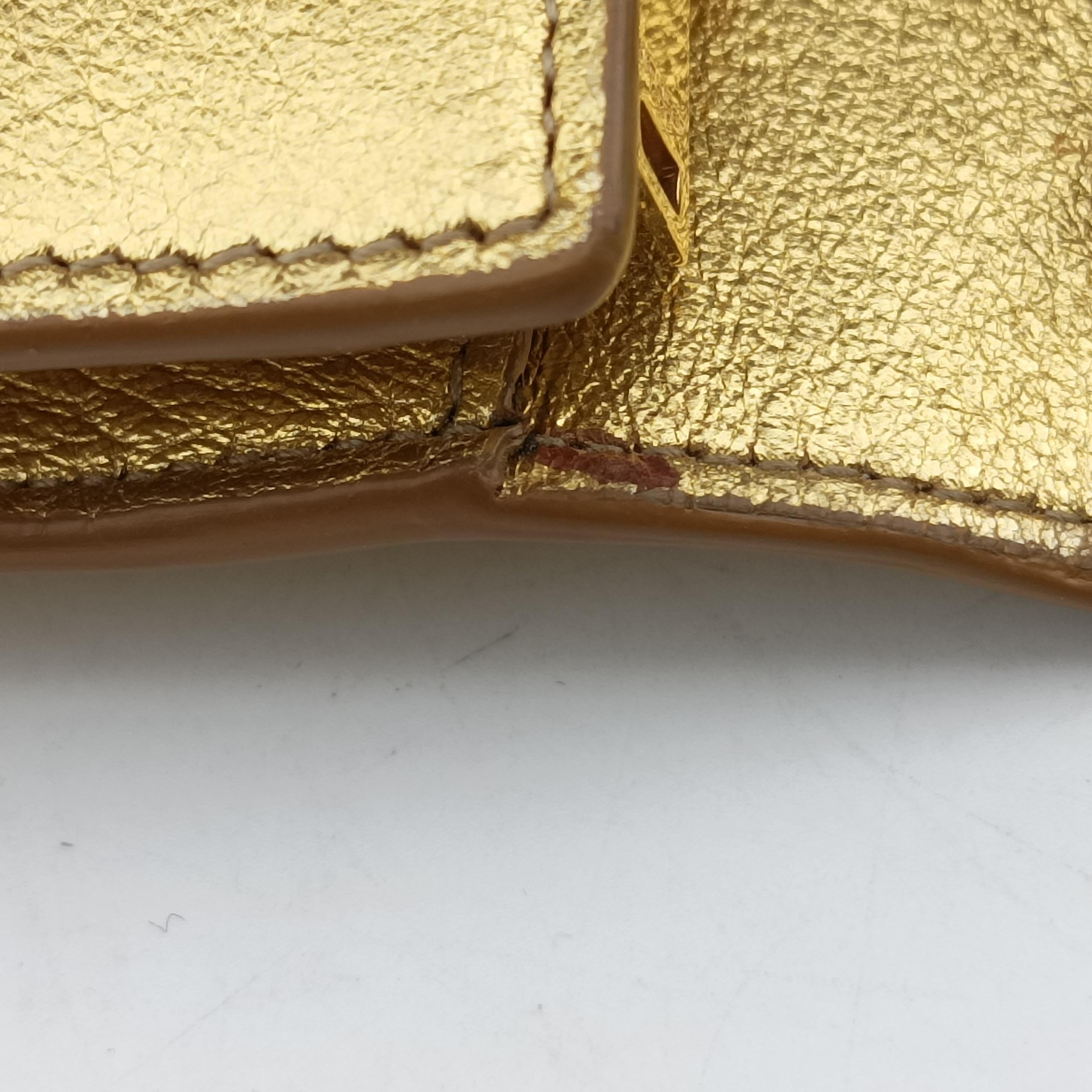 Pre-owned Yves Saint Laurent KATE Golden Leather 377829 shoulderbag | stylenewstar