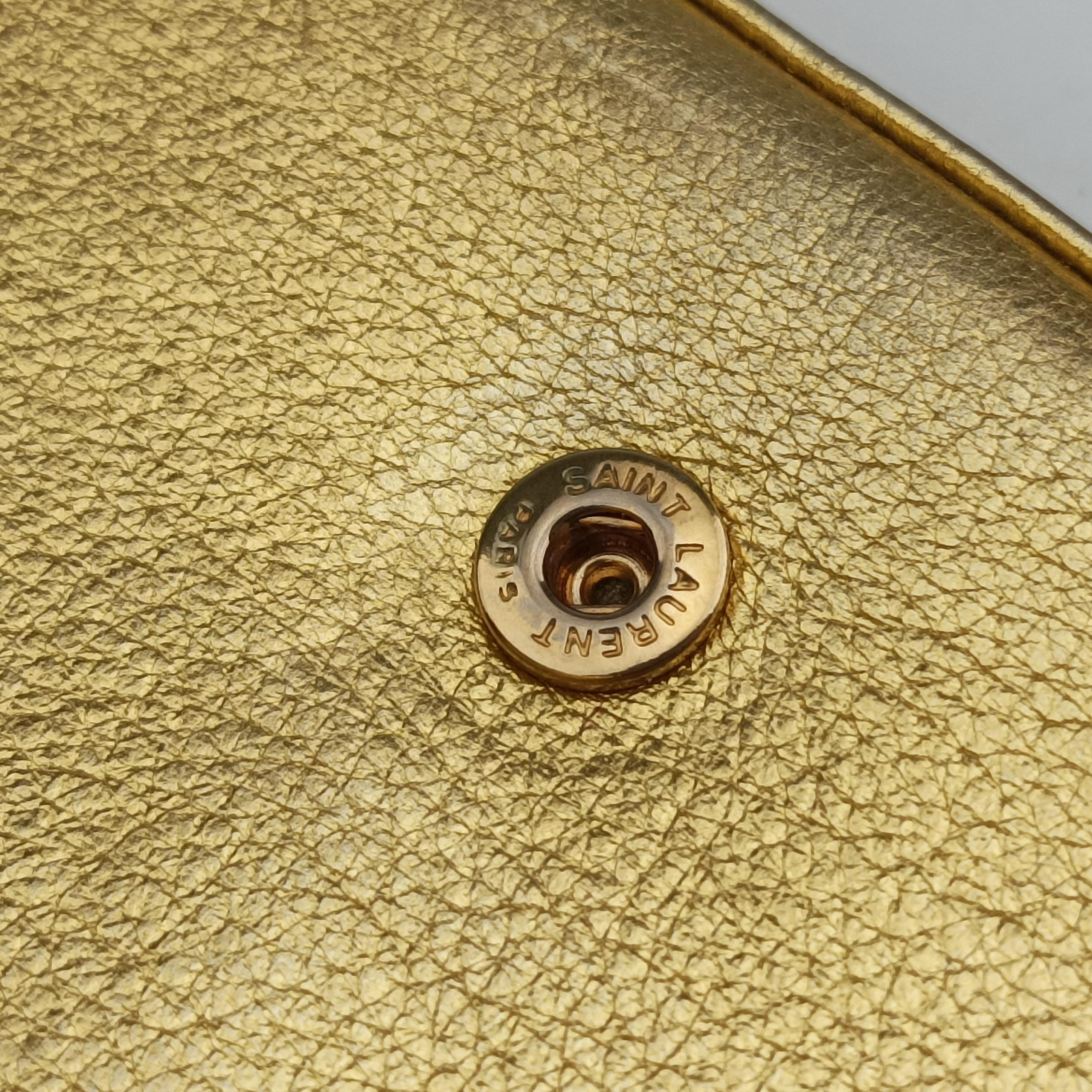 Pre-owned Yves Saint Laurent KATE Golden Leather 377829 shoulderbag | stylenewstar