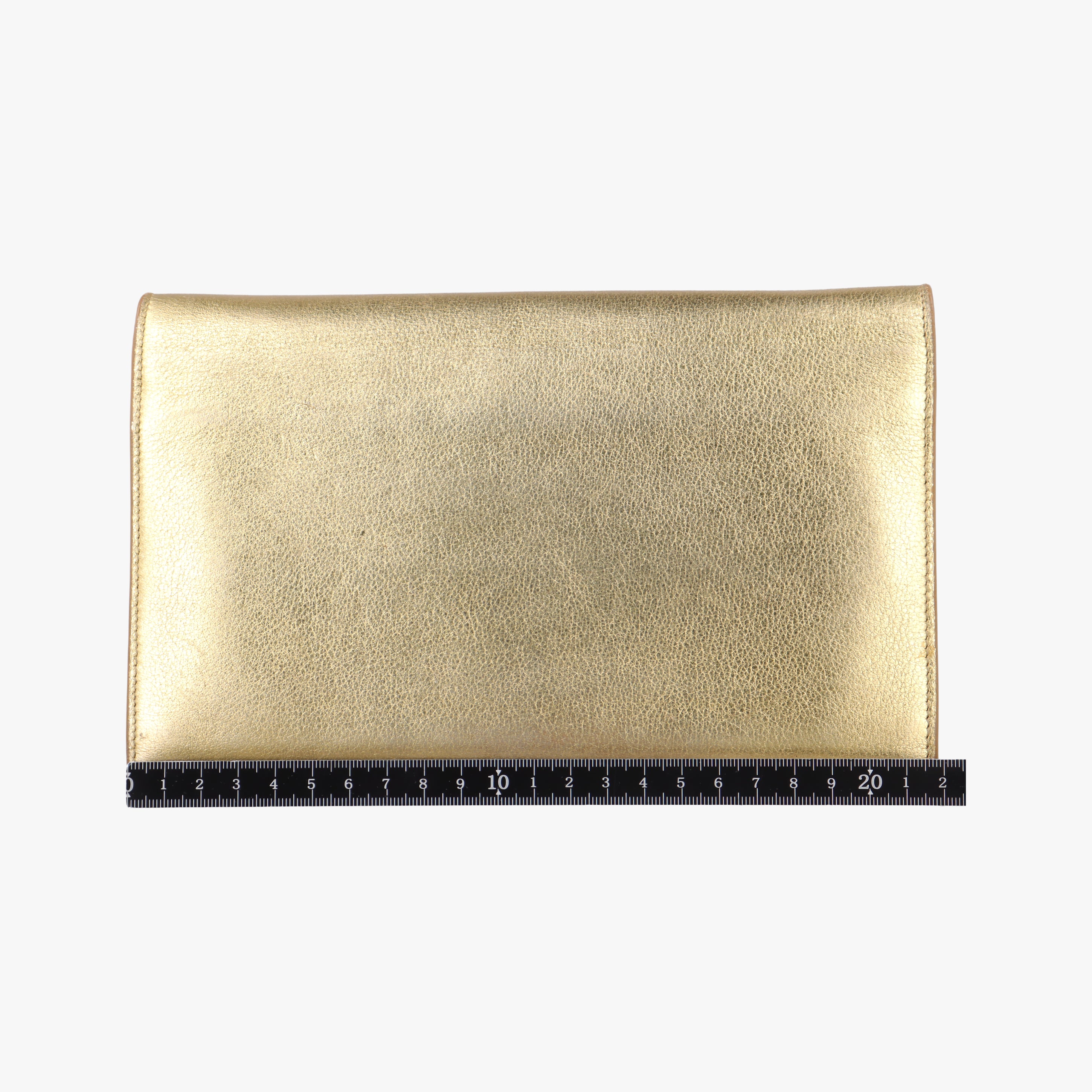 Pre-owned Yves Saint Laurent KATE Golden Leather 377829 shoulderbag | stylenewstar