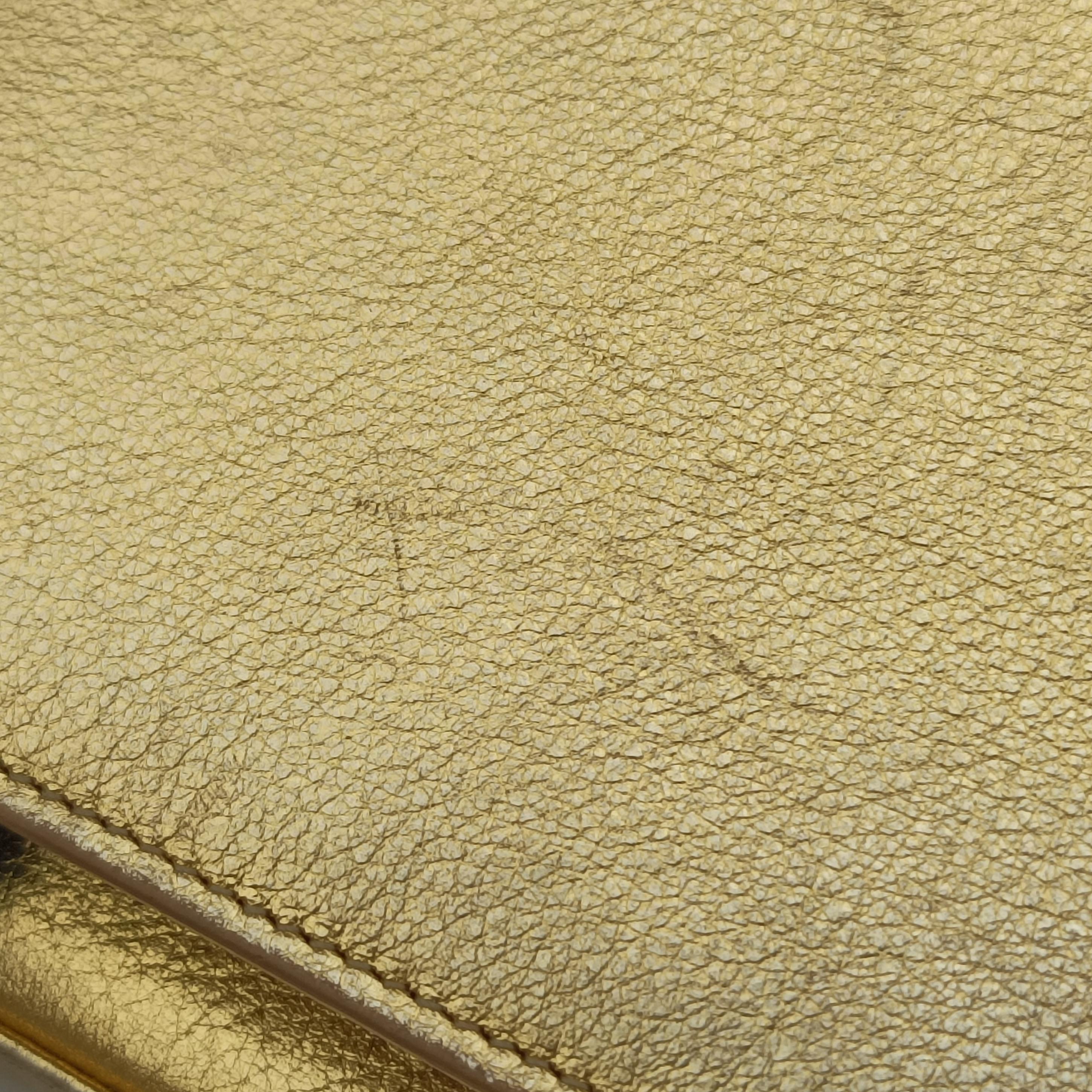 Pre-owned Yves Saint Laurent KATE Golden Leather 377829 shoulderbag | stylenewstar