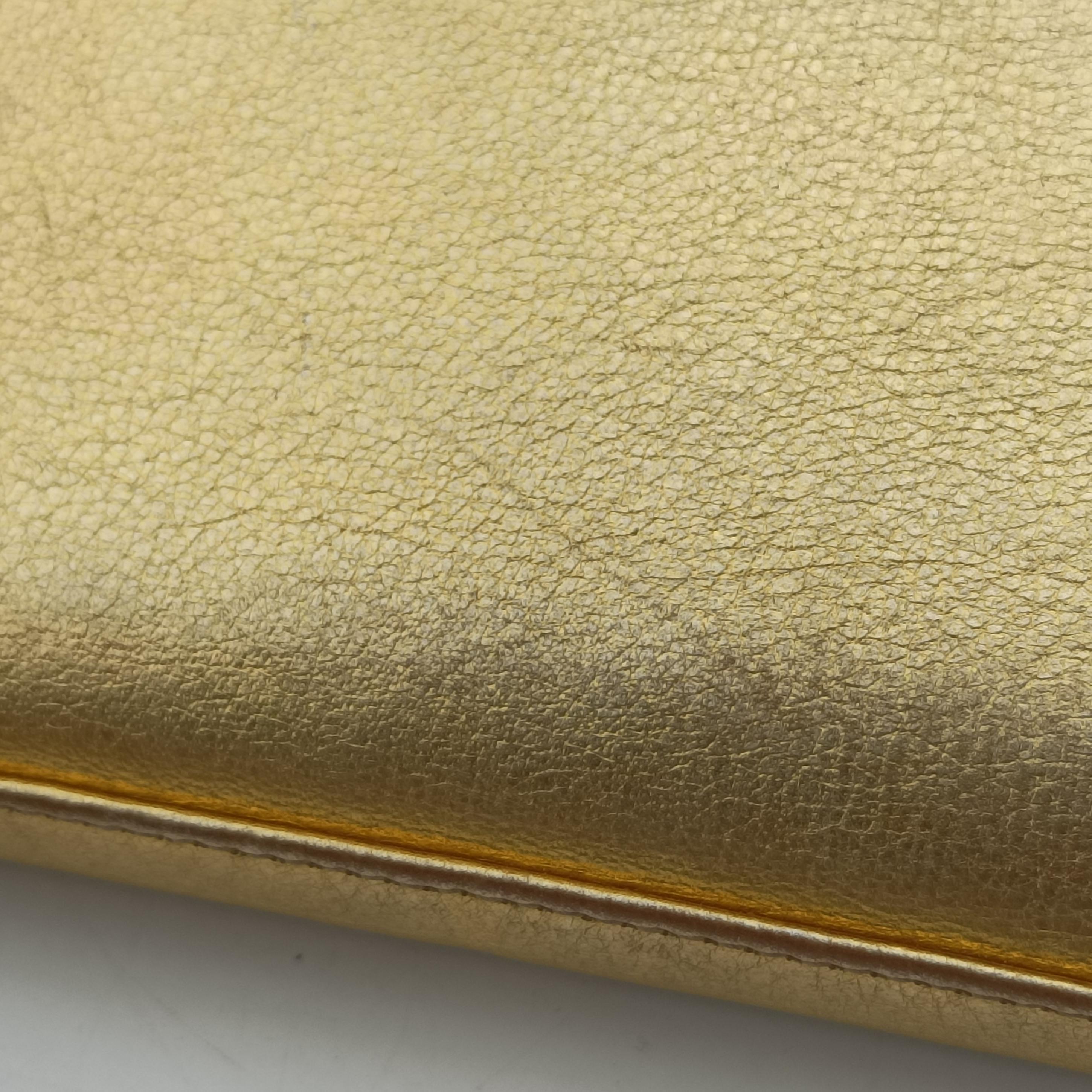 Pre-owned Yves Saint Laurent KATE Golden Leather 377829 shoulderbag | stylenewstar