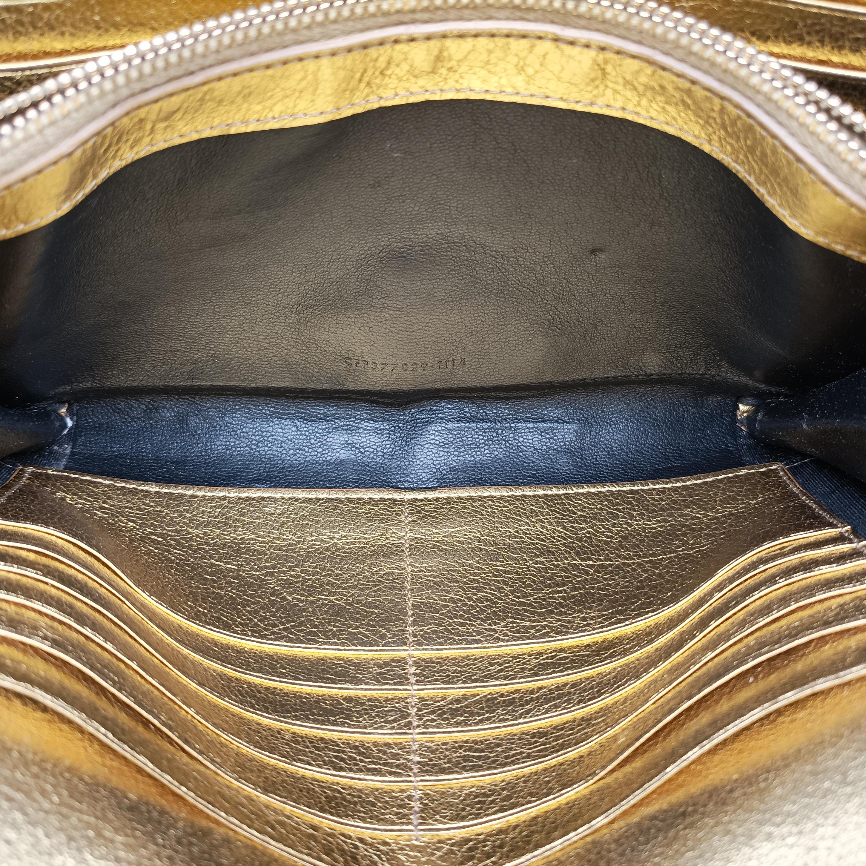 Pre-owned Yves Saint Laurent KATE Golden Leather 377829 shoulderbag | stylenewstar