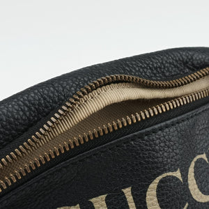 Pre-owned Gucci Gucci Print Black Leather 527792 bum bag/waist bag | stylenewstar