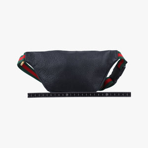 Pre-owned Gucci Gucci Print Black Leather 527792 bum bag/waist bag | stylenewstar