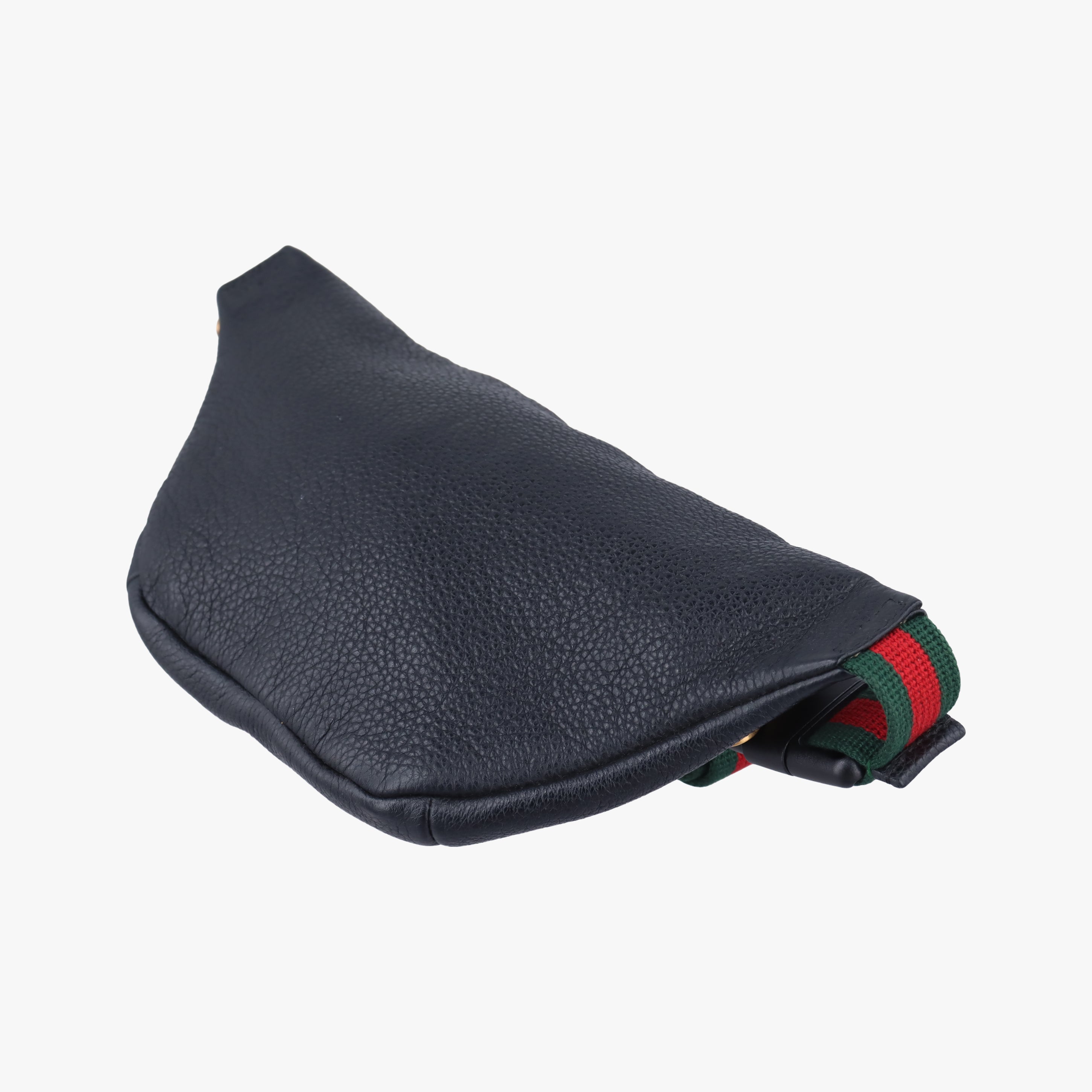 Pre-owned Gucci Gucci Print Black Leather 527792 bum bag/waist bag | stylenewstar