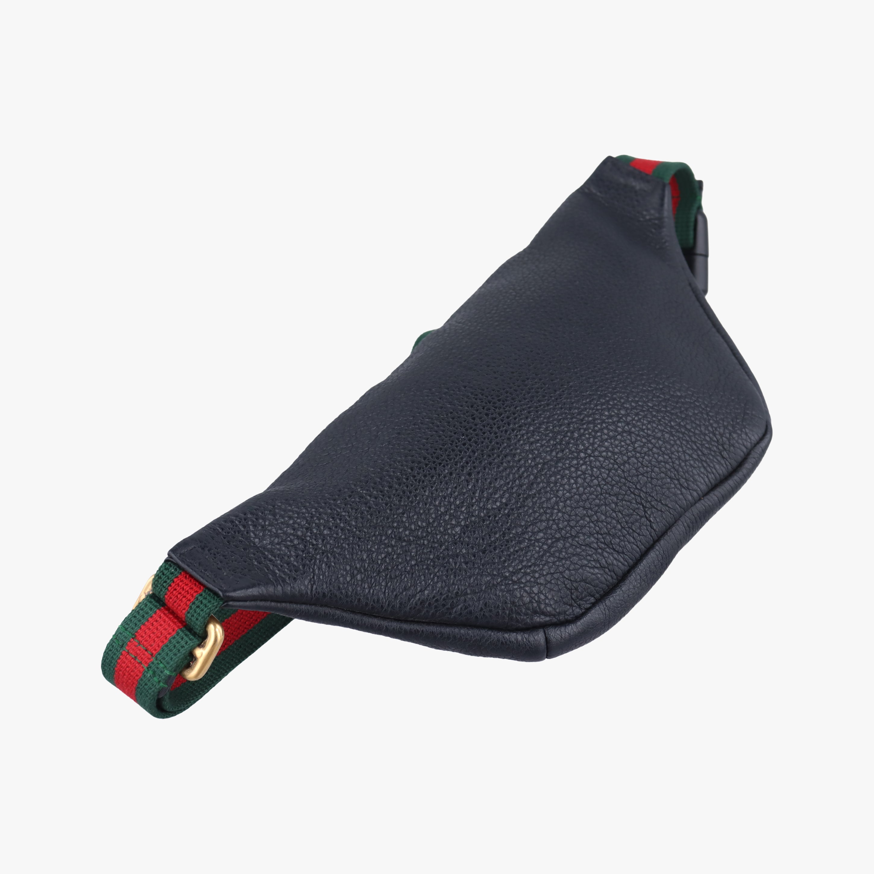 Pre-owned Gucci Gucci Print Black Leather 527792 bum bag/waist bag | stylenewstar