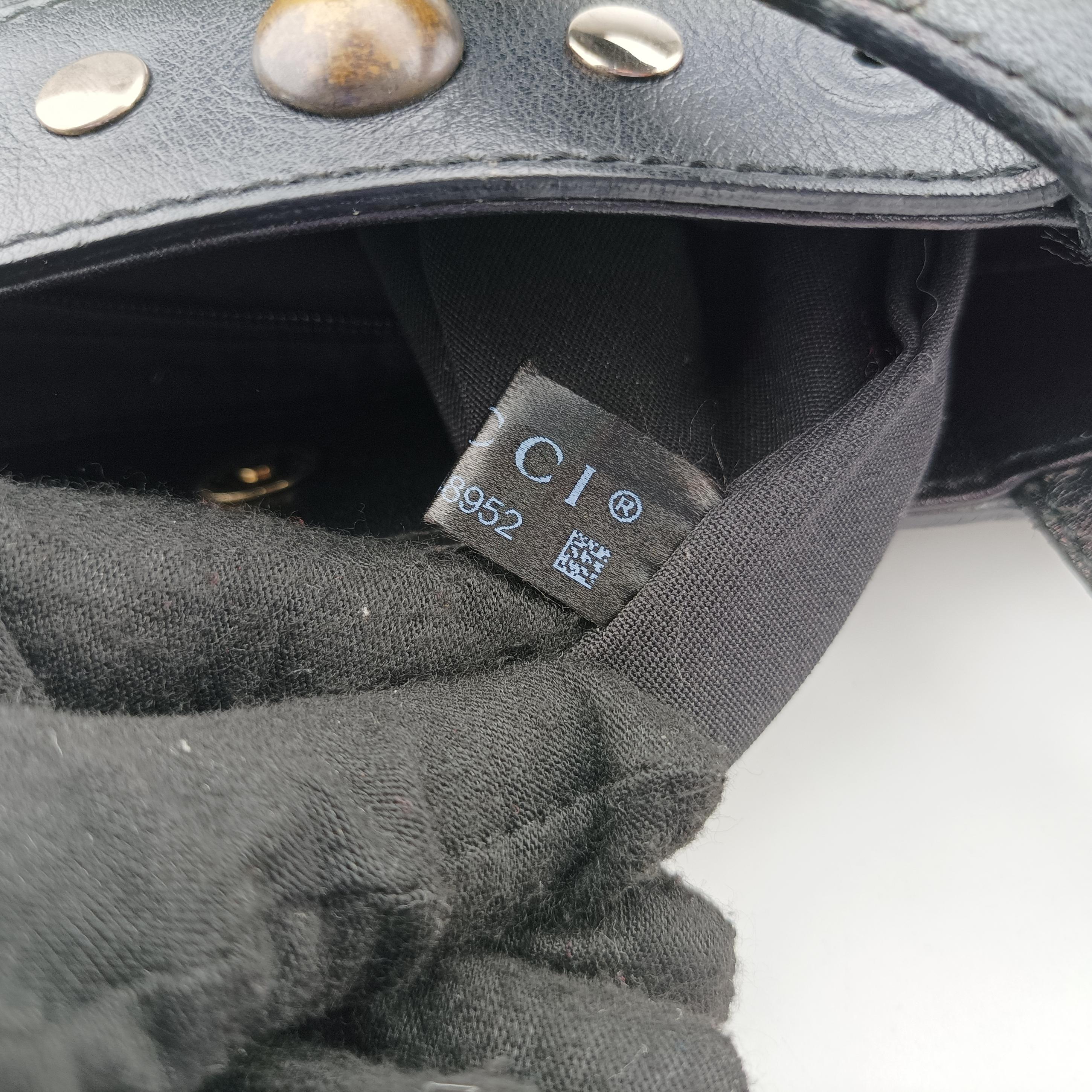 Pre-owned Gucci Horsebit pattern studs Black Leather 286304 handbag | stylenewstar