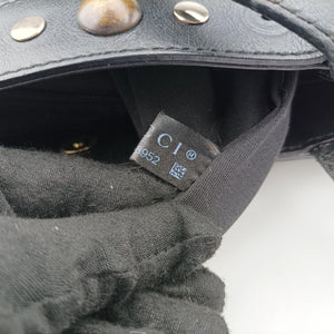 Pre-owned Gucci Horsebit pattern studs Black Leather 286304 handbag | stylenewstar