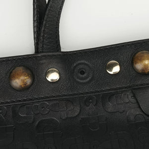 Pre-owned Gucci Horsebit pattern studs Black Leather 286304 handbag | stylenewstar