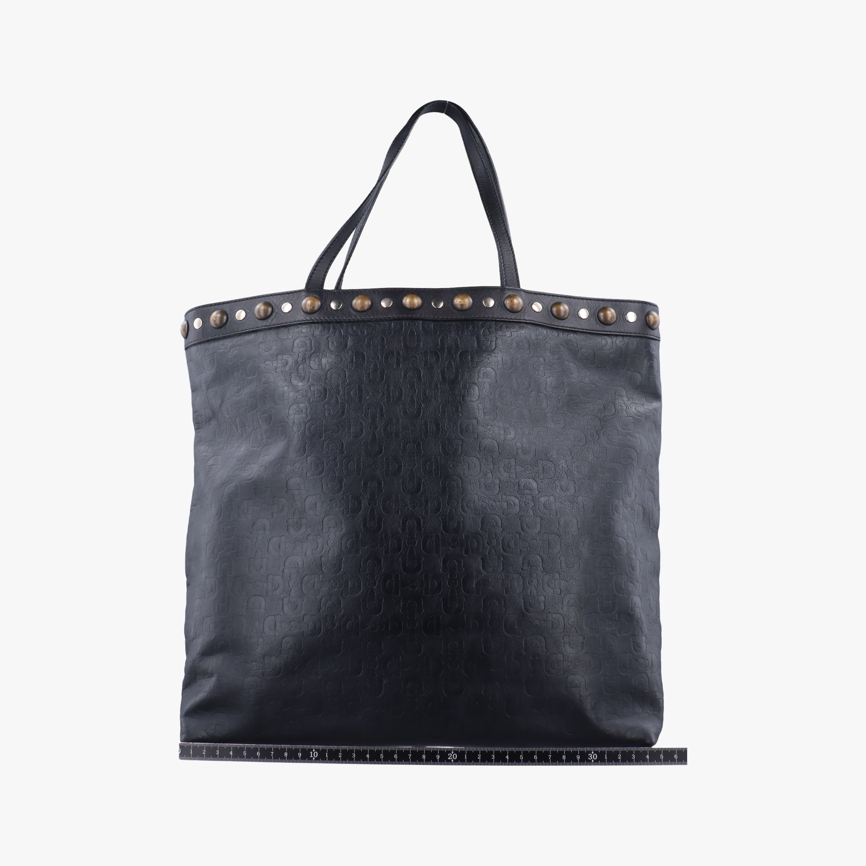 Pre-owned Gucci Horsebit pattern studs Black Leather 286304 handbag | stylenewstar