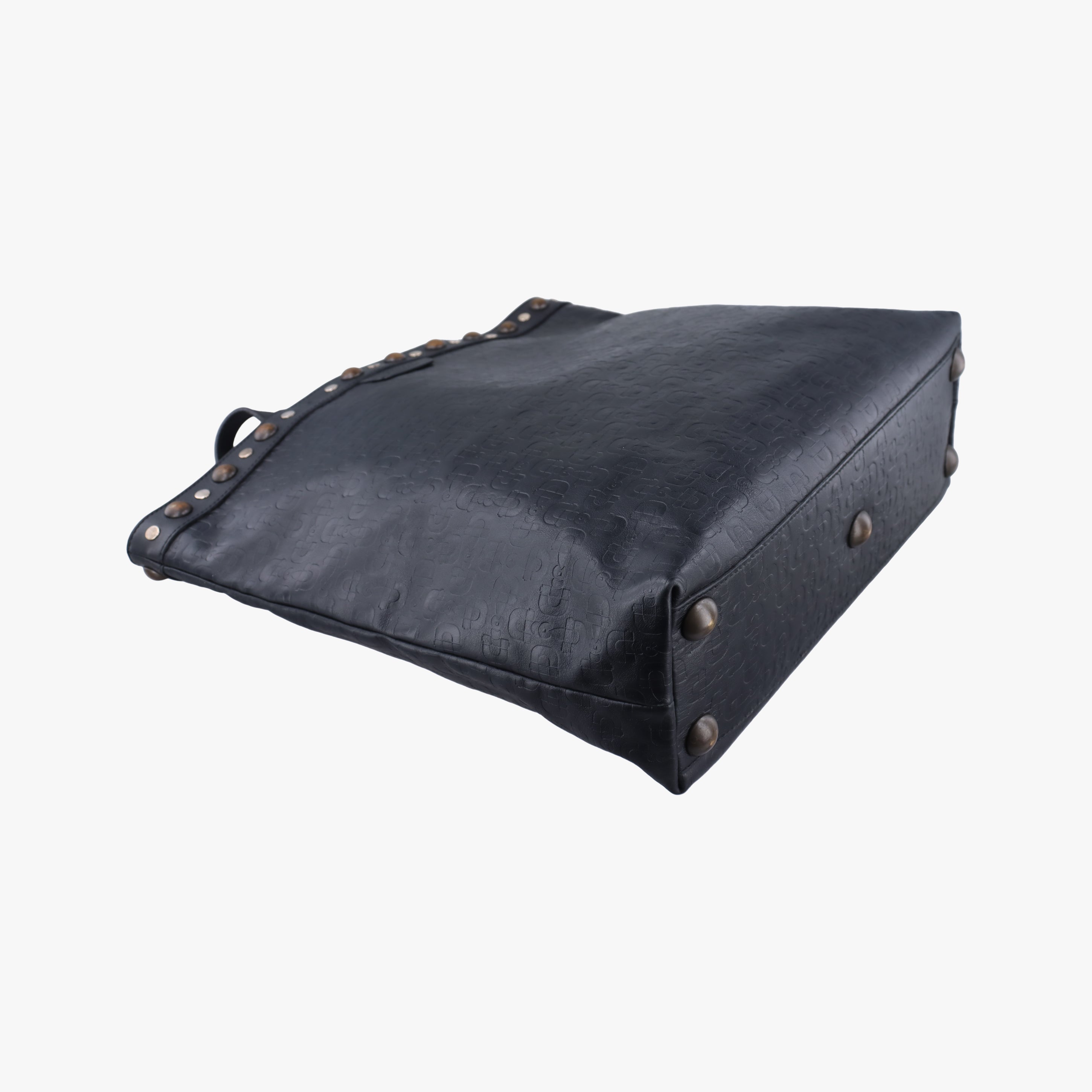 Pre-owned Gucci Horsebit pattern studs Black Leather 286304 handbag | stylenewstar