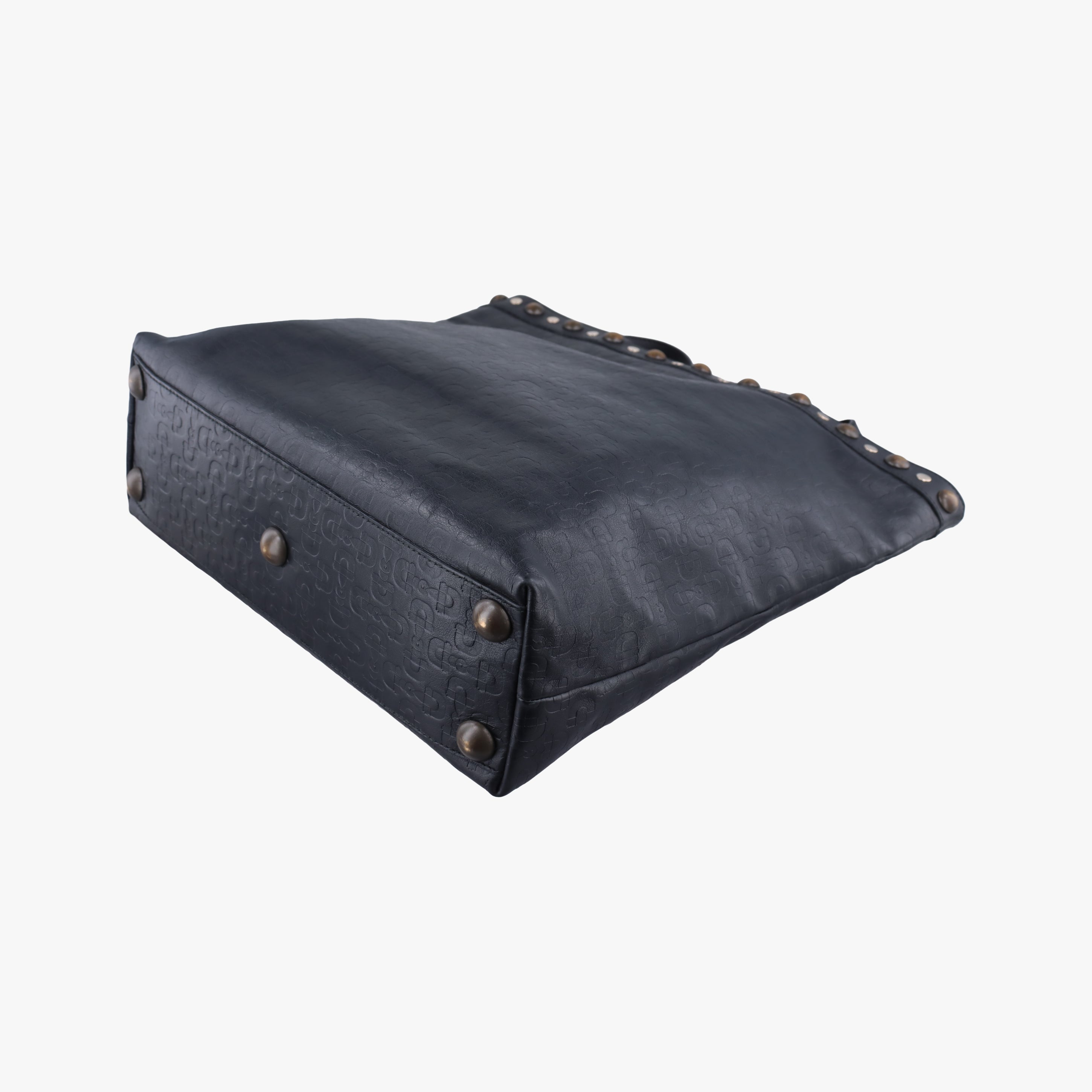 Pre-owned Gucci Horsebit pattern studs Black Leather 286304 handbag | stylenewstar