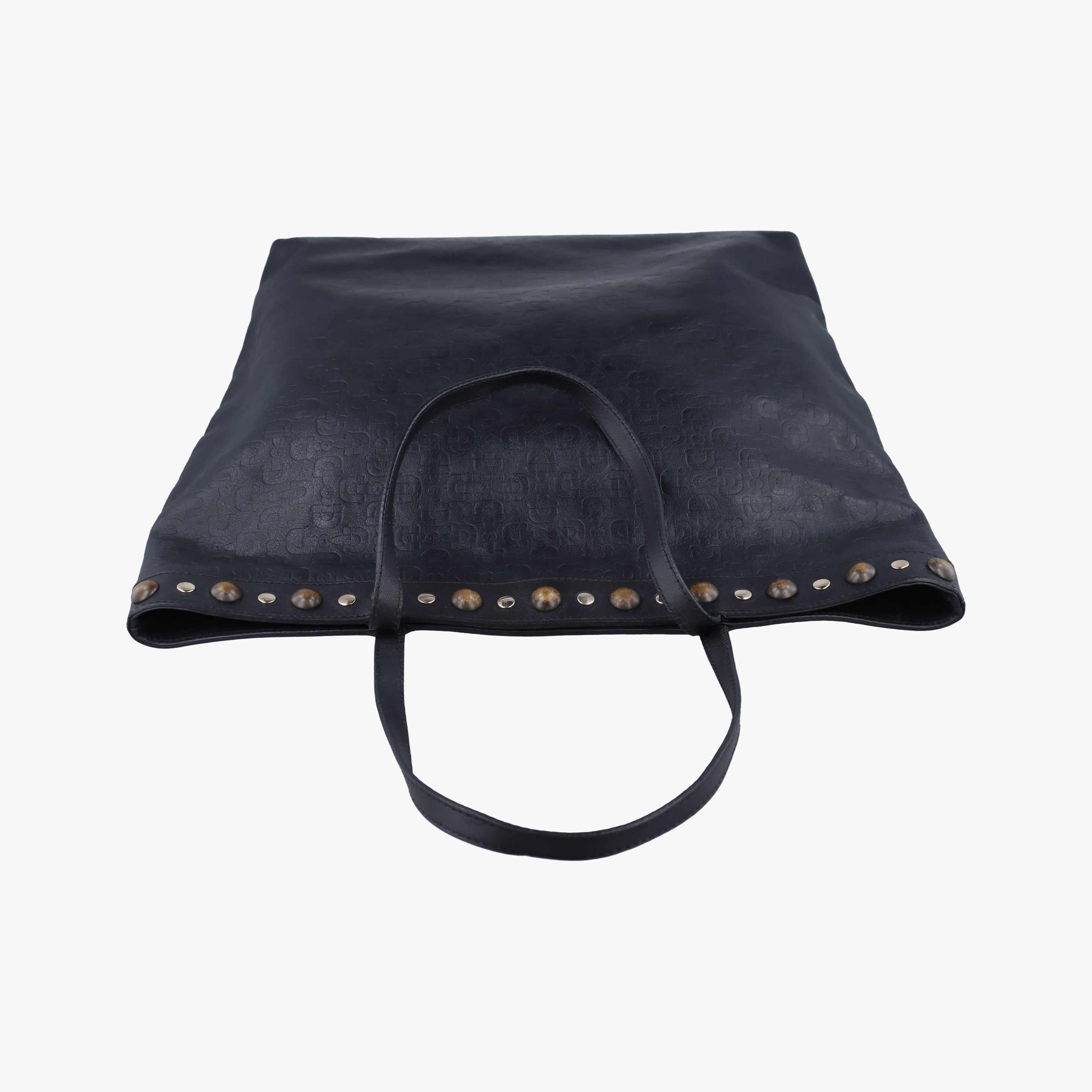 Pre-owned Gucci Horsebit pattern studs Black Leather 286304 handbag | stylenewstar