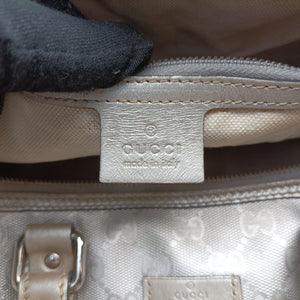Vintage Gucci GG plus Spring Joy GG Supreme Silver PVC coated canvas 203696 bostonbag | stylenewstar