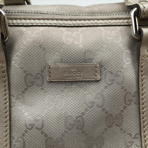 Vintage Gucci GG plus Spring Joy GG Supreme Silver PVC coated canvas 203696 bostonbag | stylenewstar