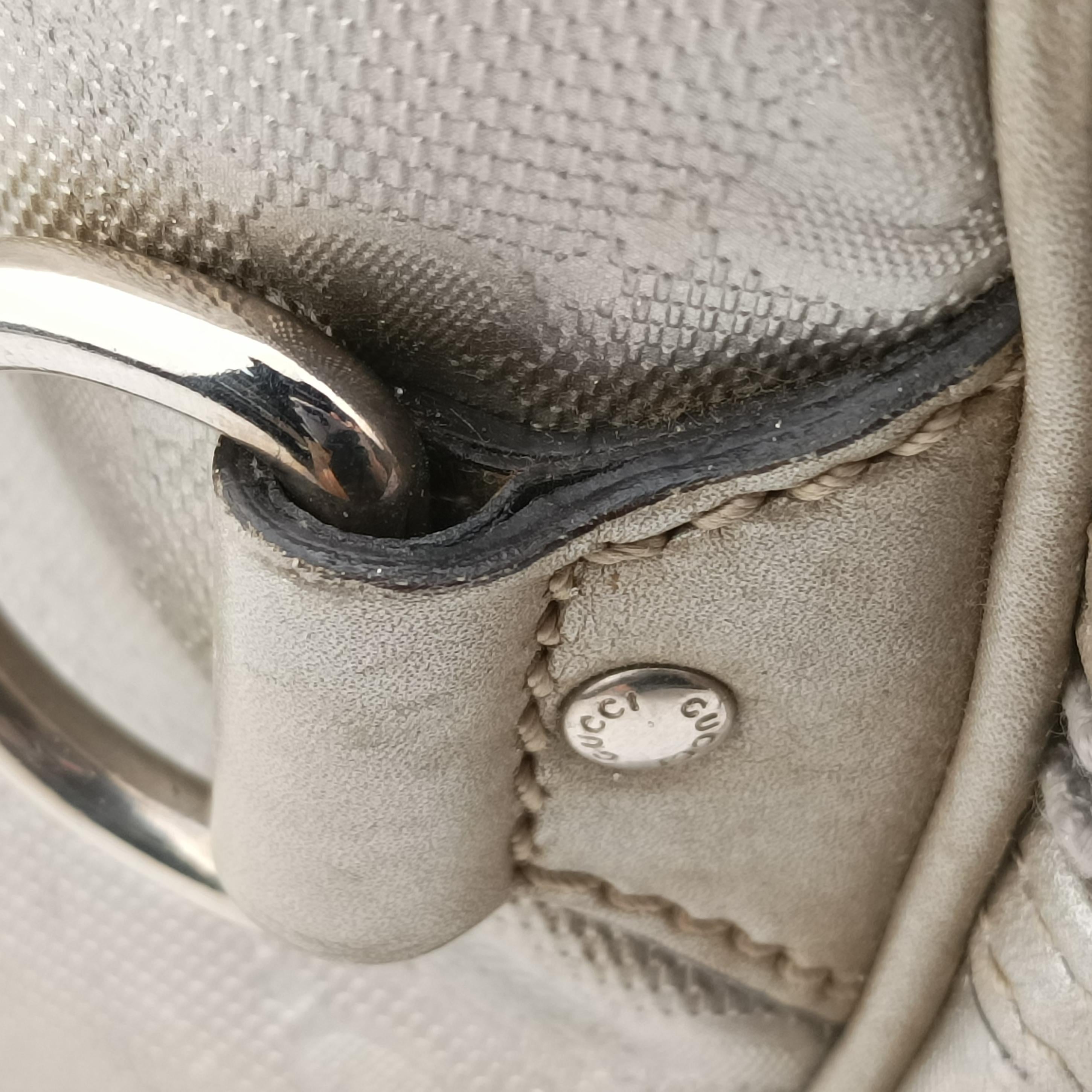 Vintage Gucci GG plus Spring Joy GG Supreme Silver PVC coated canvas 203696 bostonbag | stylenewstar