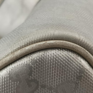 Vintage Gucci GG plus Spring Joy GG Supreme Silver PVC coated canvas 203696 bostonbag | stylenewstar