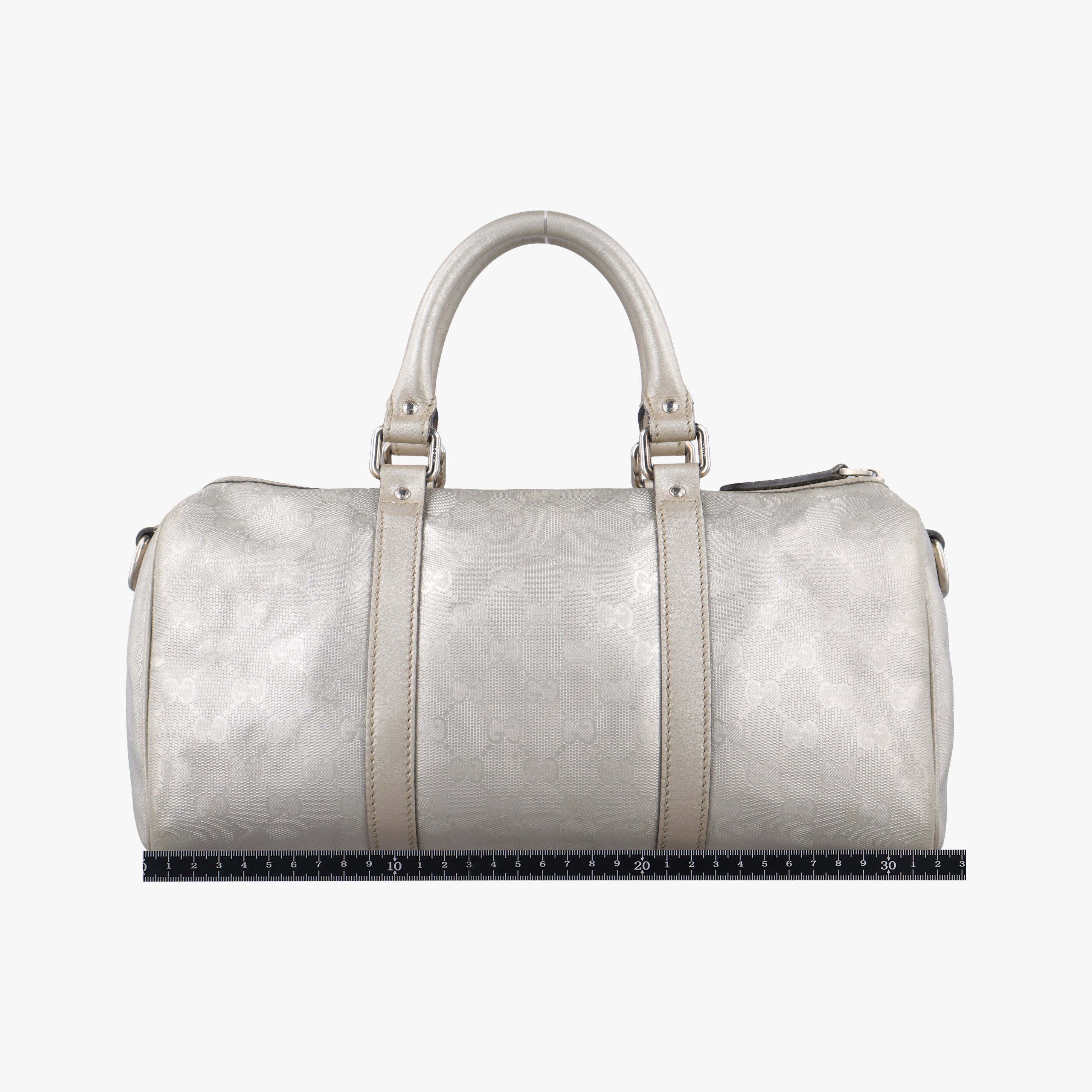 Vintage Gucci GG plus Spring Joy GG Supreme Silver PVC coated canvas 203696 bostonbag | stylenewstar