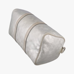 Vintage Gucci GG plus Spring Joy GG Supreme Silver PVC coated canvas 203696 bostonbag | stylenewstar