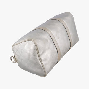 Vintage Gucci GG plus Spring Joy GG Supreme Silver PVC coated canvas 203696 bostonbag | stylenewstar