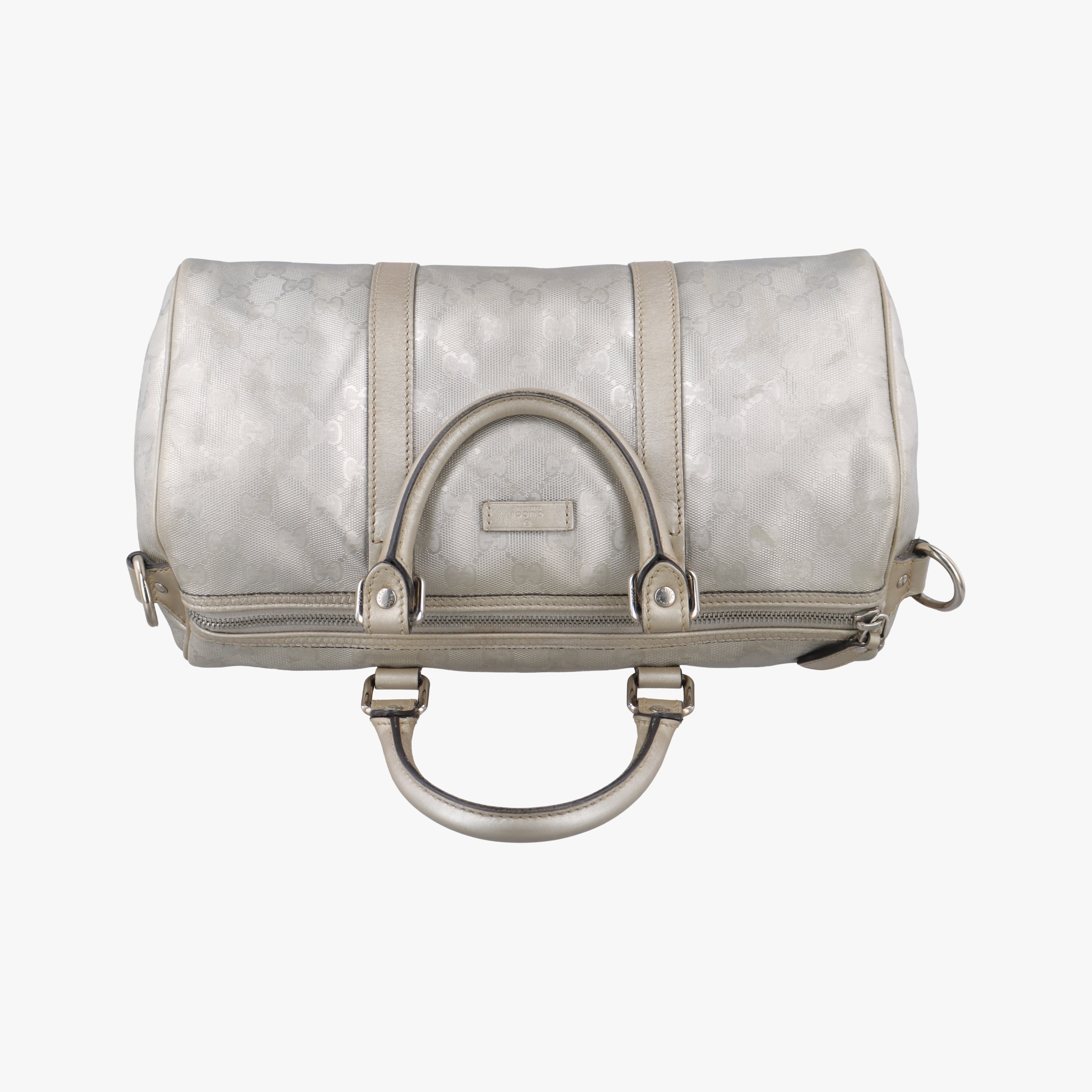 Vintage Gucci GG plus Spring Joy GG Supreme Silver PVC coated canvas 203696 bostonbag | stylenewstar