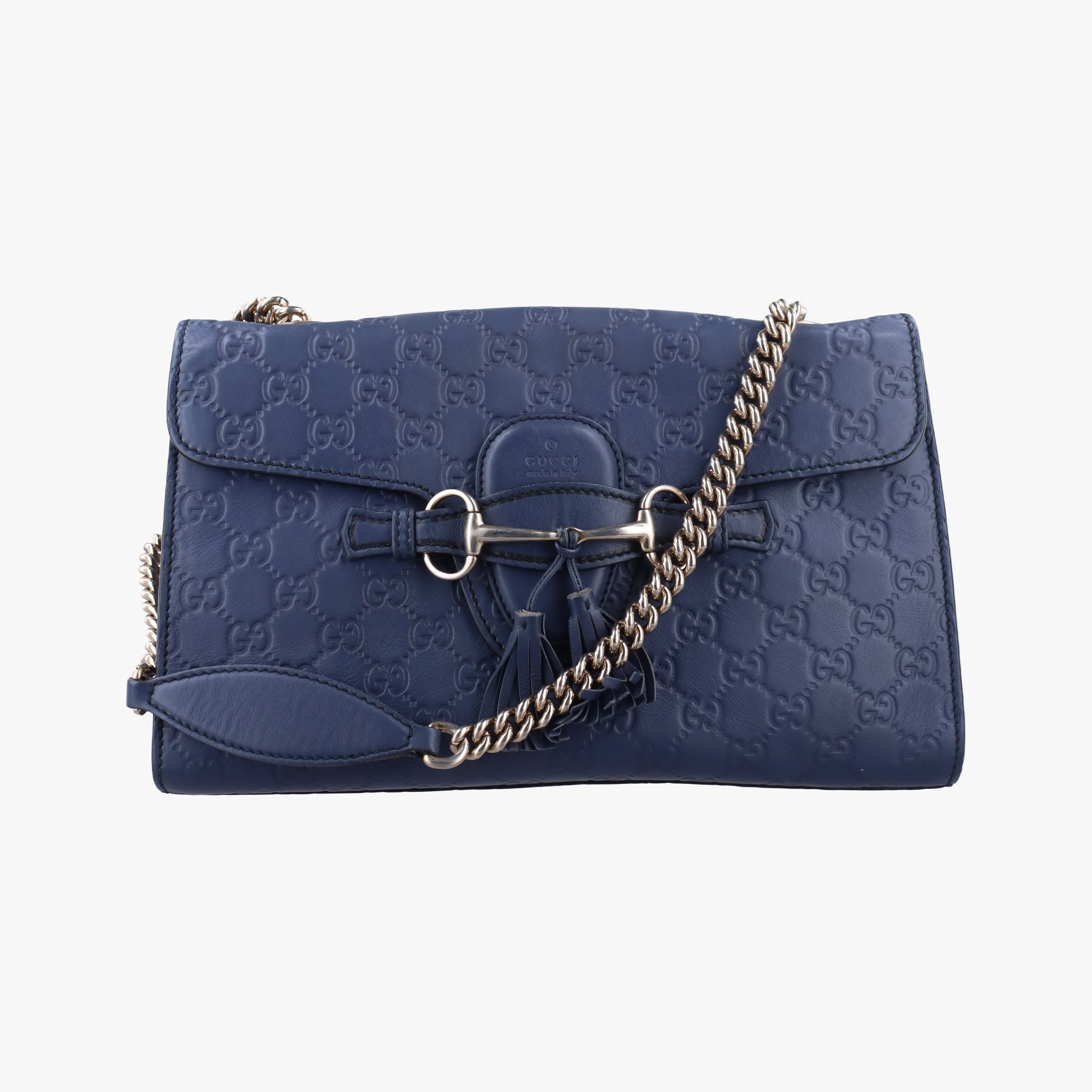 Pre-owned Gucci Emily Navy Leather 295402 shoulderbag | stylenewstar