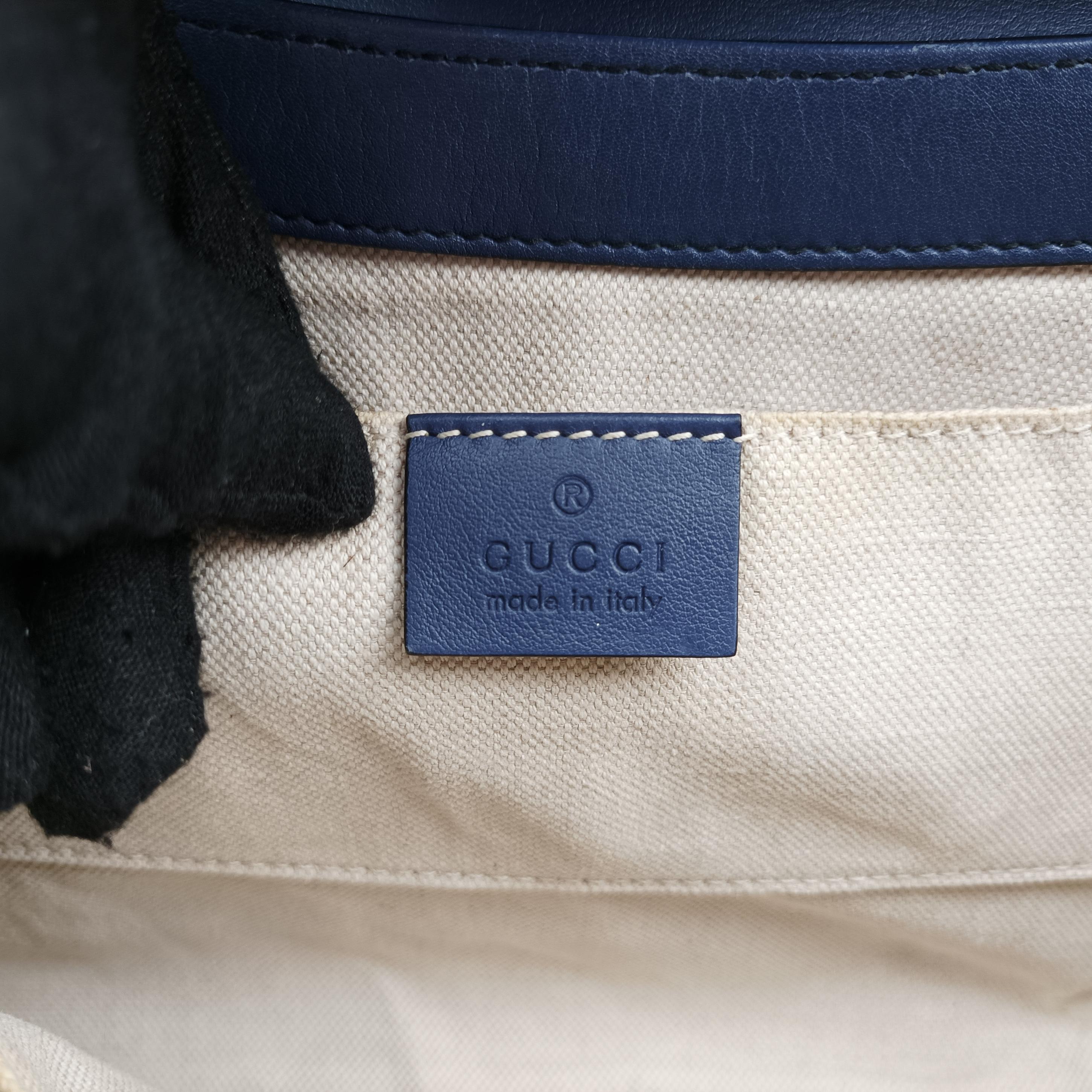 Pre-owned Gucci Emily Navy Leather 295402 shoulderbag | stylenewstar