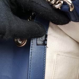 Pre-owned Gucci Emily Navy Leather 295402 shoulderbag | stylenewstar