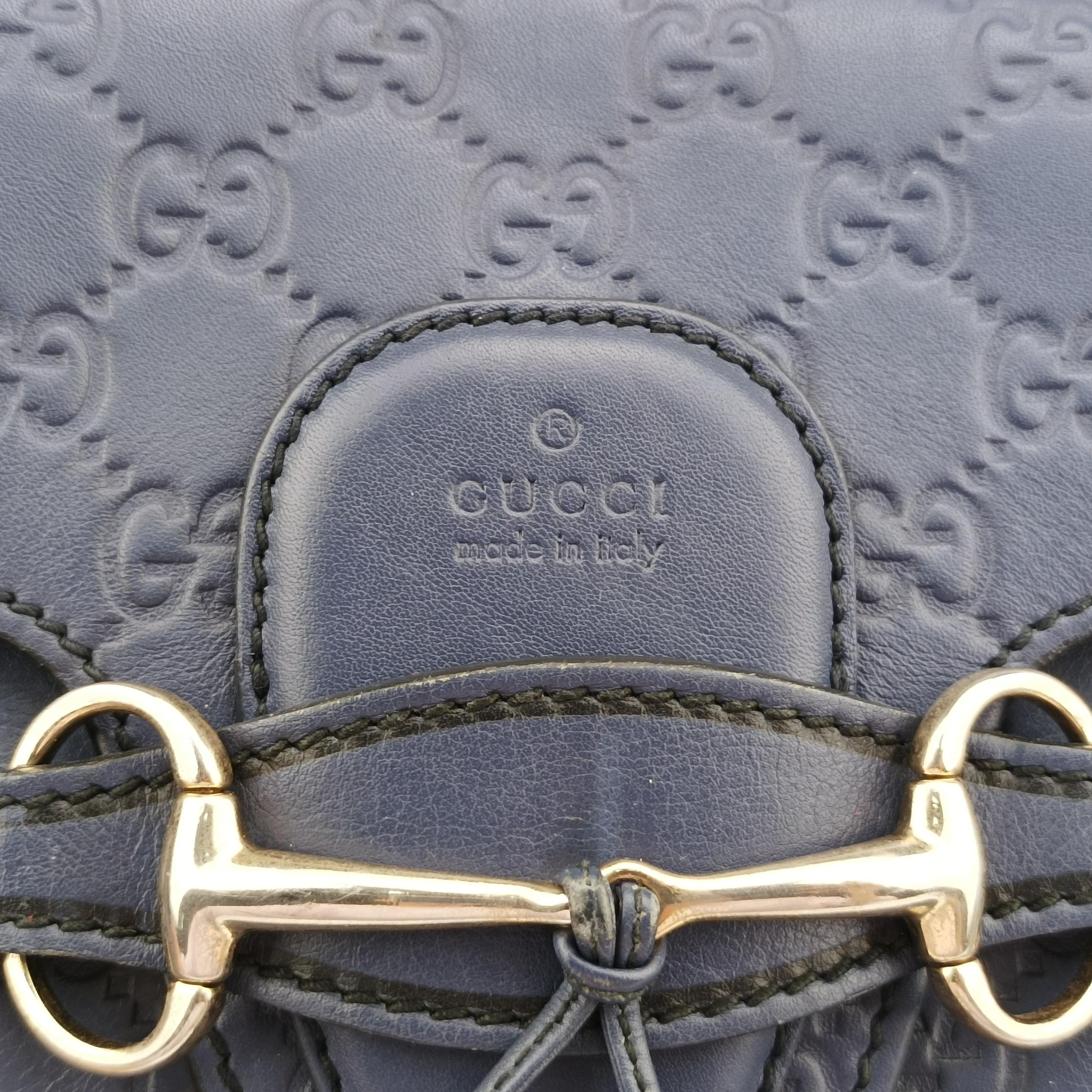 Pre-owned Gucci Emily Navy Leather 295402 shoulderbag | stylenewstar