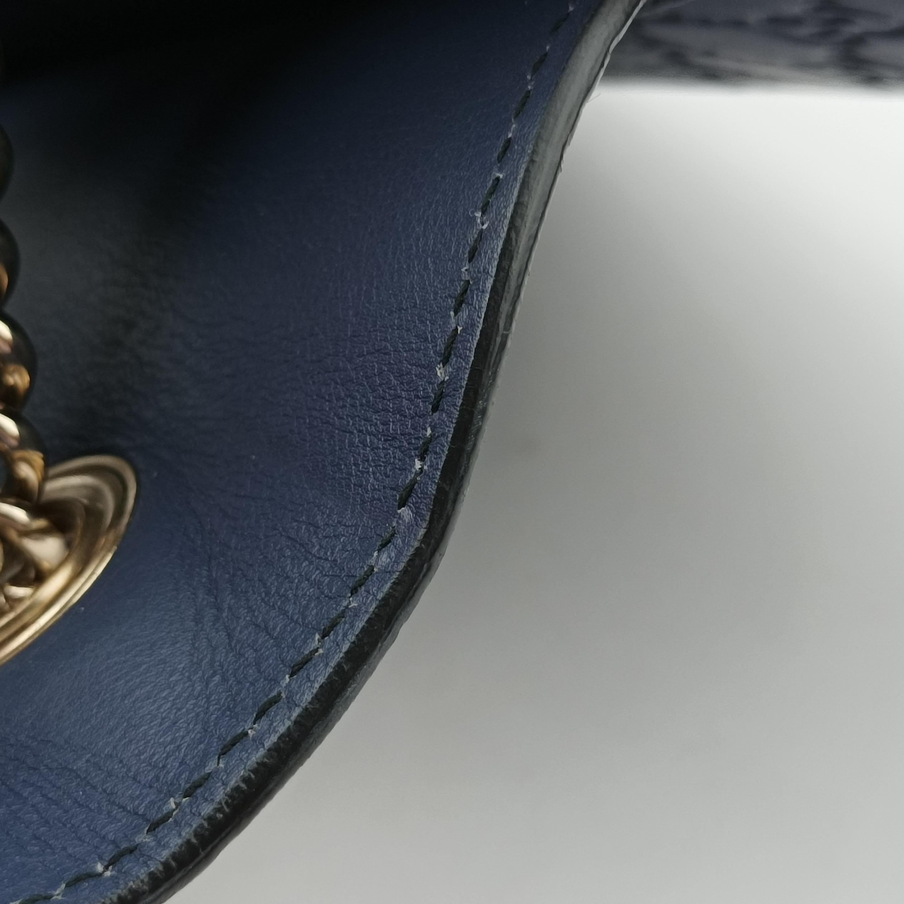 Pre-owned Gucci Emily Navy Leather 295402 shoulderbag | stylenewstar