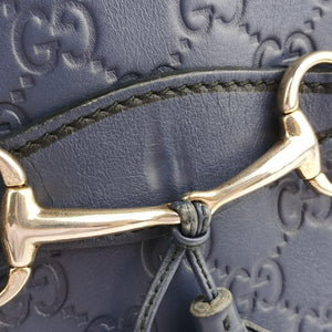 Pre-owned Gucci Emily Navy Leather 295402 shoulderbag | stylenewstar