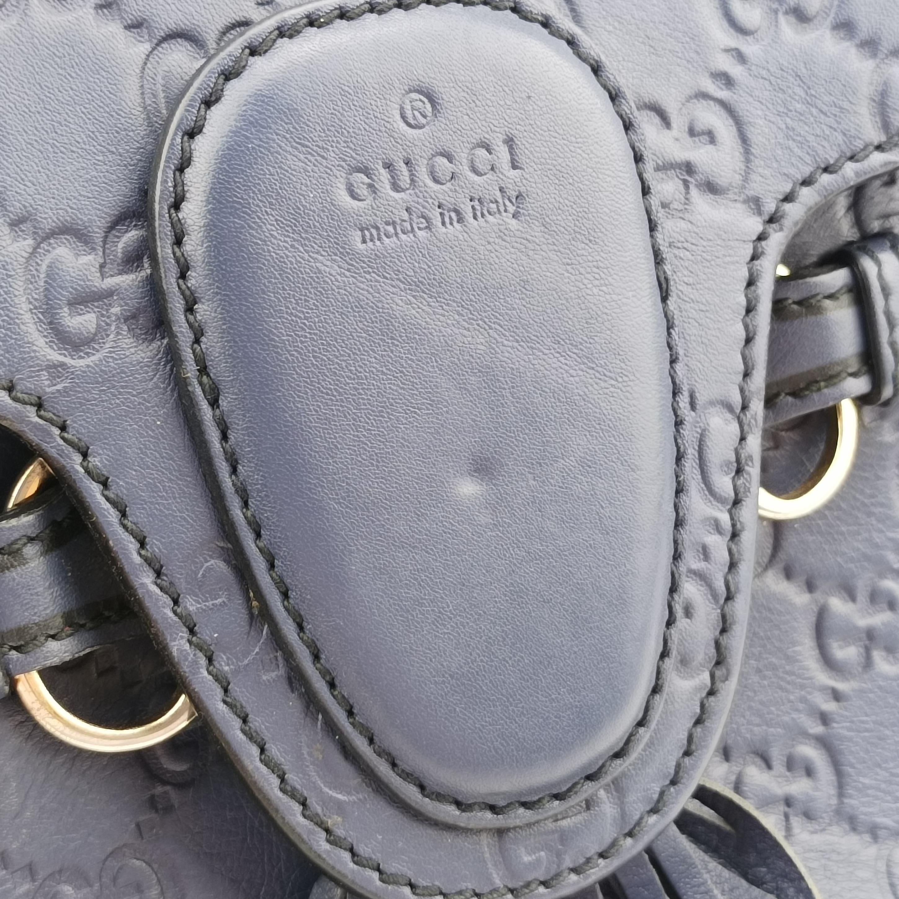 Pre-owned Gucci Emily Navy Leather 295402 shoulderbag | stylenewstar