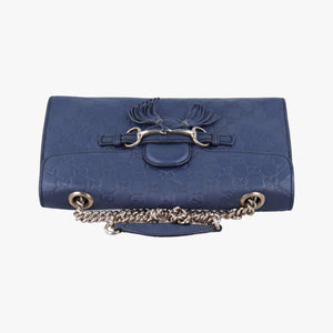 Pre-owned Gucci Emily Navy Leather 295402 shoulderbag | stylenewstar