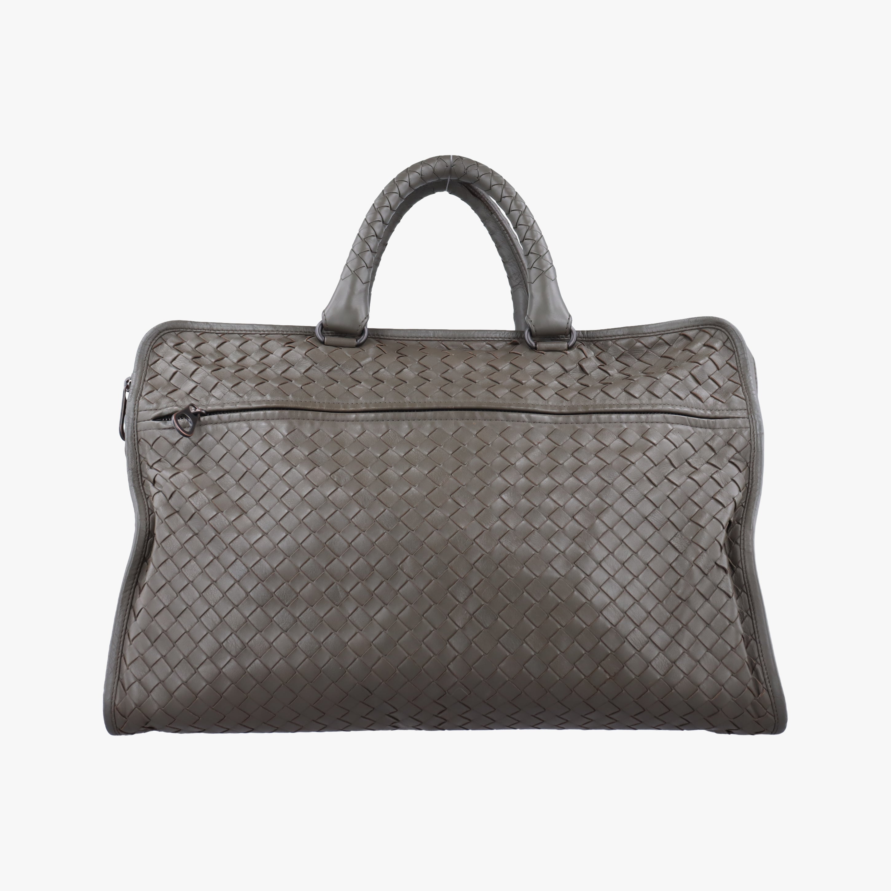 Pre-owned Bottega Veneta Intrecciato Olive Green lambskin  handbag | stylenewstar