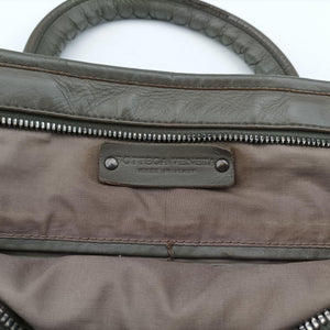 Pre-owned Bottega Veneta Intrecciato Olive Green lambskin  handbag | stylenewstar