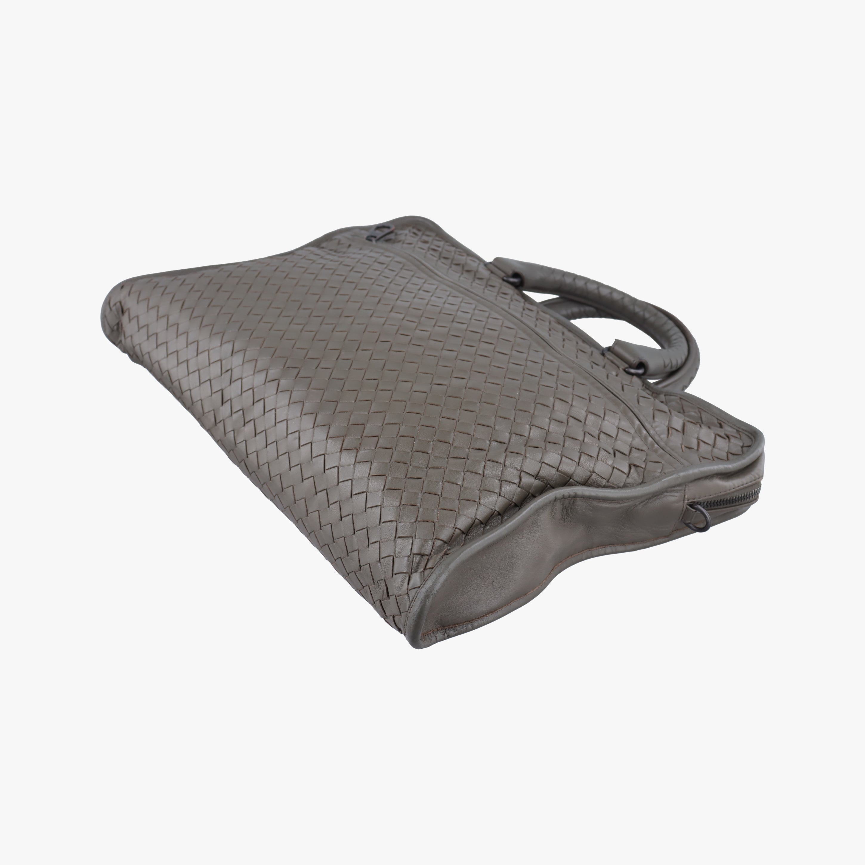 Pre-owned Bottega Veneta Intrecciato Olive Green lambskin  handbag | stylenewstar