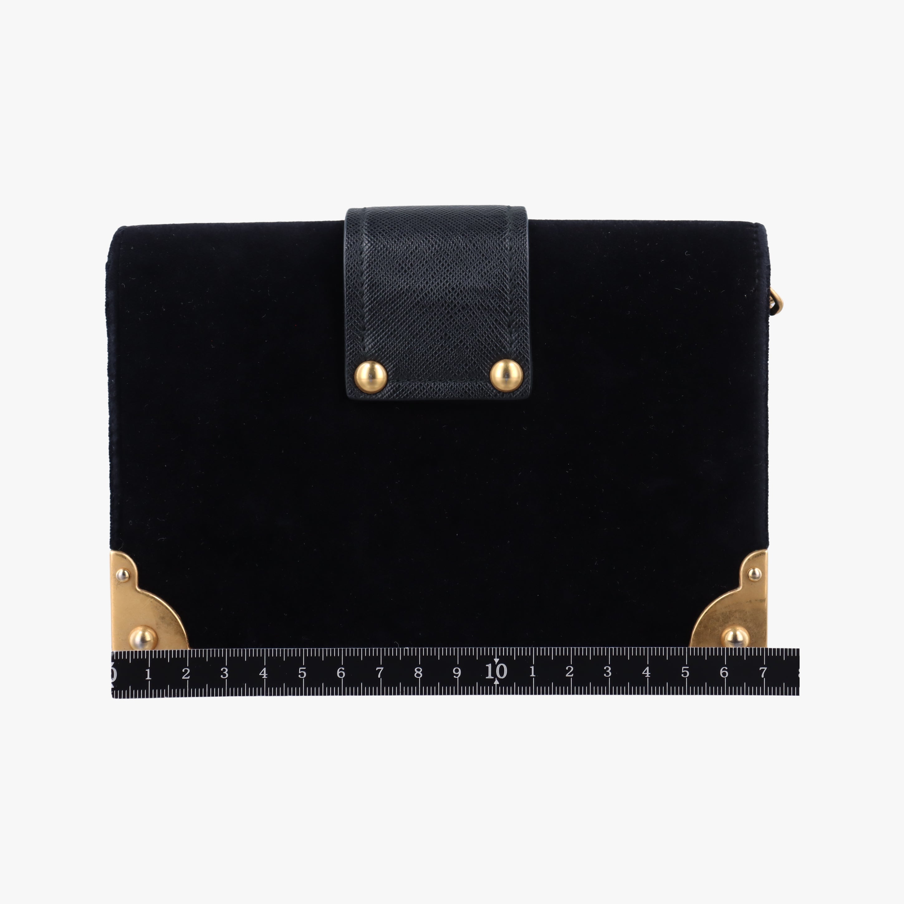 Pre-owned Prada Cahier Astrology Black Velour  shoulderbag | stylenewstar