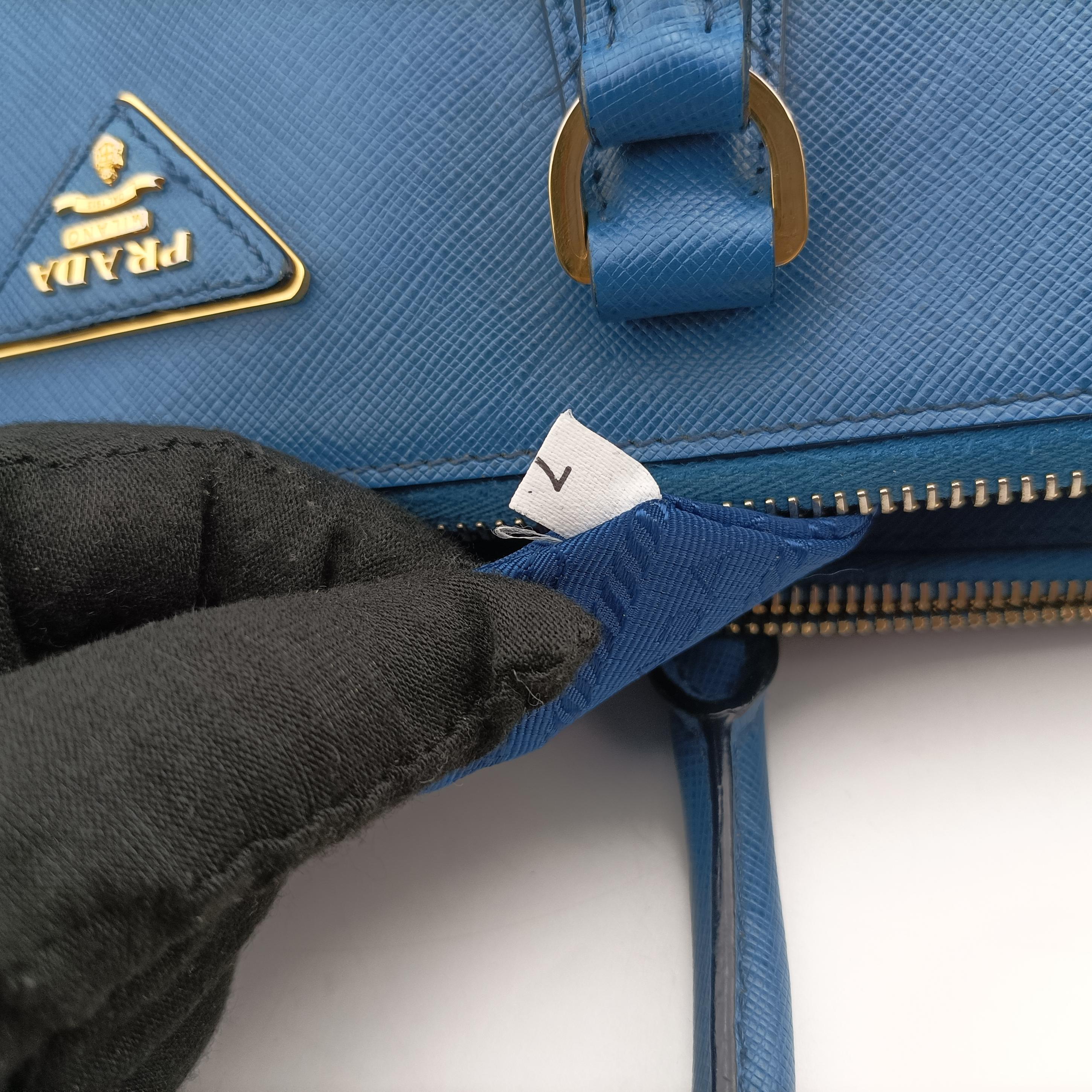 Pre-owned Prada Galleria Blue×Navy SAFFIANO Leather B2274C shoulderbag | stylenewstar