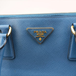 Pre-owned Prada Galleria Blue×Navy SAFFIANO Leather B2274C shoulderbag | stylenewstar