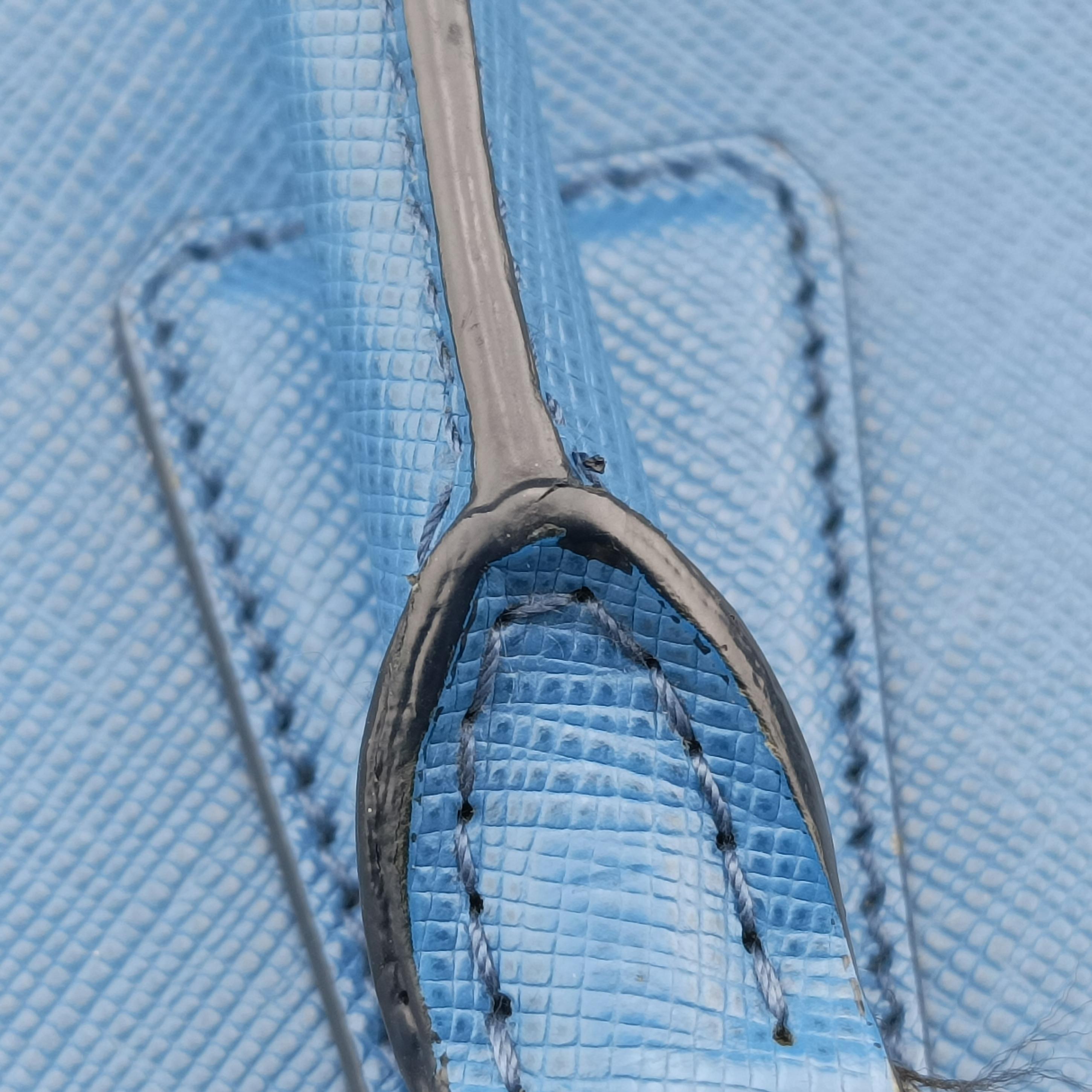 Pre-owned Prada Galleria Blue×Navy SAFFIANO Leather B2274C shoulderbag | stylenewstar