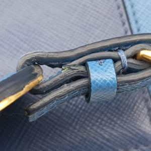 Pre-owned Prada Galleria Blue×Navy SAFFIANO Leather B2274C shoulderbag | stylenewstar