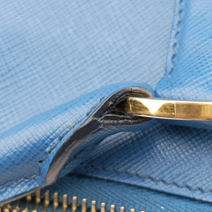 Pre-owned Prada Galleria Blue×Navy SAFFIANO Leather B2274C shoulderbag | stylenewstar