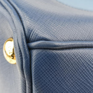 Pre-owned Prada Galleria Blue×Navy SAFFIANO Leather B2274C shoulderbag | stylenewstar